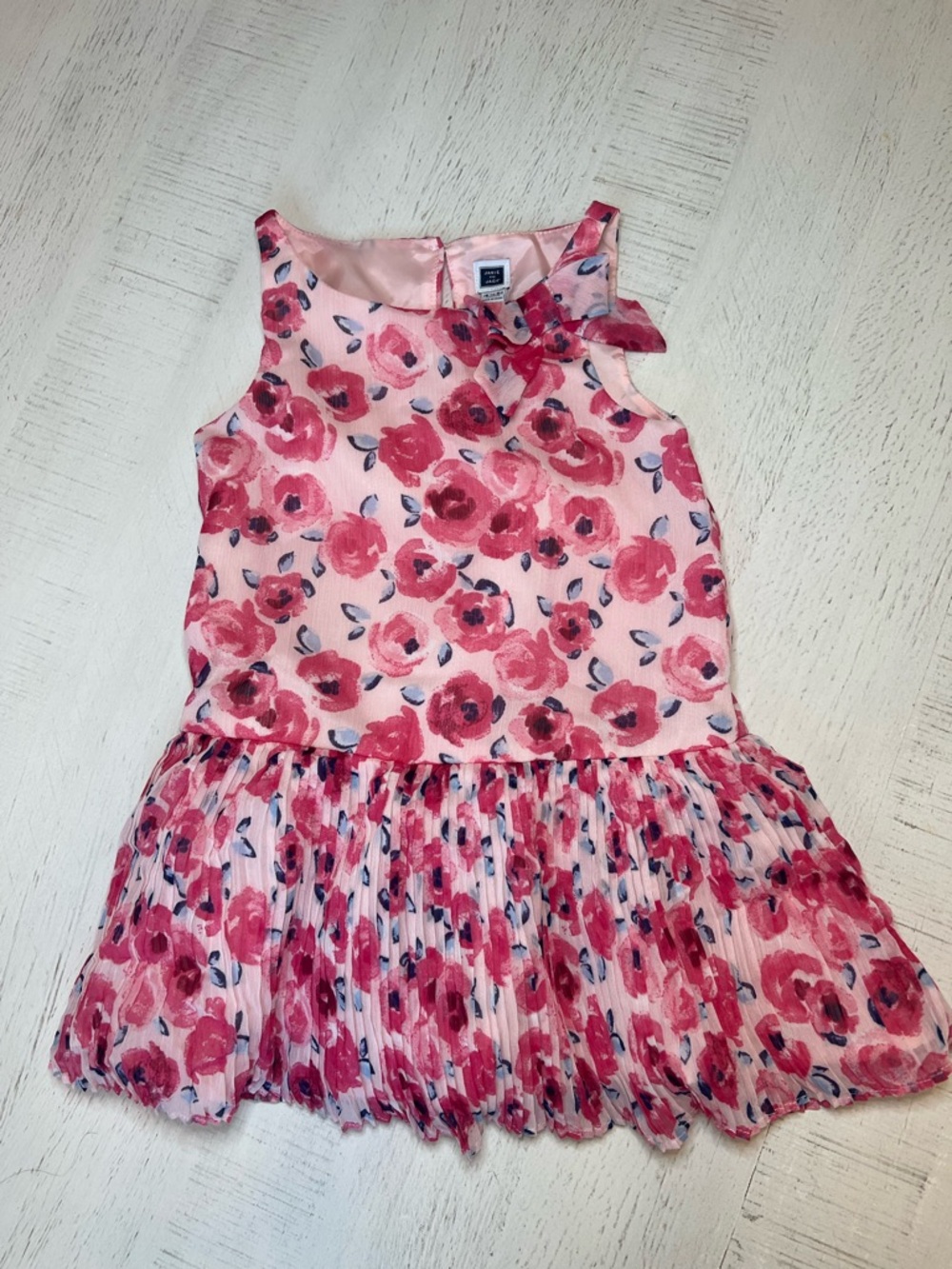 Janie and Jack Pink Baby Girl Floral Sleeveless Dress